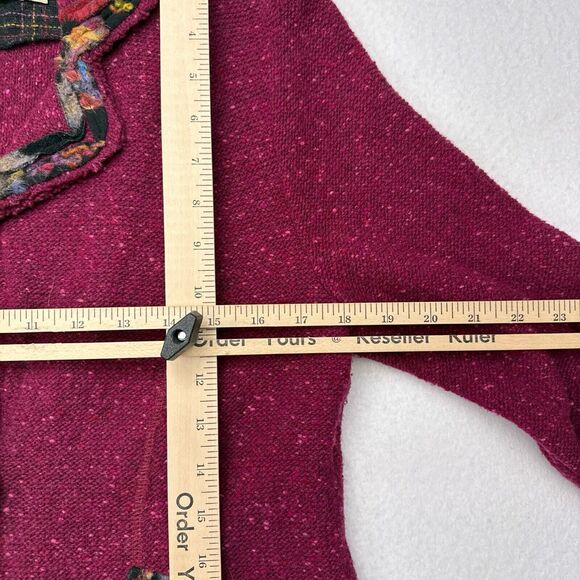 Vintage Canvasbacks Sweater Size Medium Pink Cardigan‎ Lagenlook Art To Wear - Picture 9 of 10